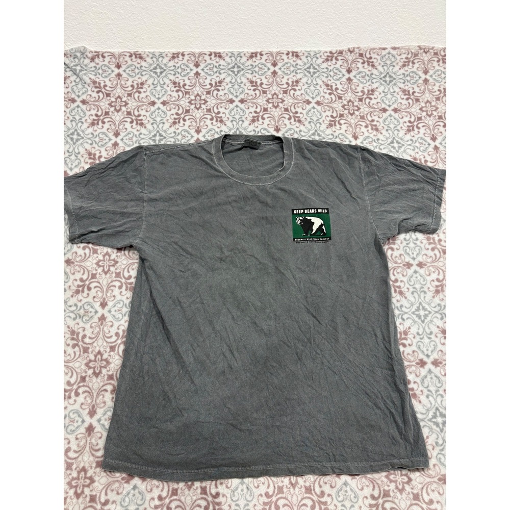 Vtg Authentic Pigment Yosemite National Park Keep Bears Wild Gray T-Shirt Large